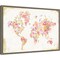 Midsummer World Map by Danhui Nai 23-in. W x 16-in. H. Canvas Wall Art Print Framed in Grey